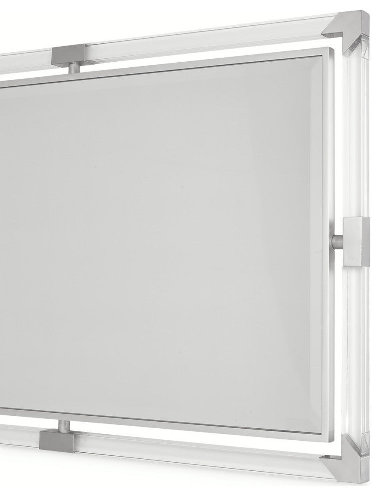 Penthouse Acrylic Wall Mirror - Clear/Brushed Stainless Steel