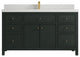 Sonoma 60 Single Bathroom Vanity in Dark Forest Green with 2" Carrara Quartz