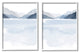 Coastal Mountain Range Landscape Soft Watercolor Blue Scene,11 x 14