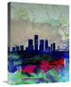 "Detroit Watercolor Skyline" Fine Art Print
