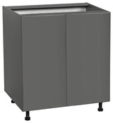 30 Base Cabinet High Double Door with Grey Gloss door
