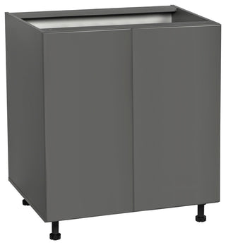 30 Base Cabinet High Double Door with Grey Gloss door