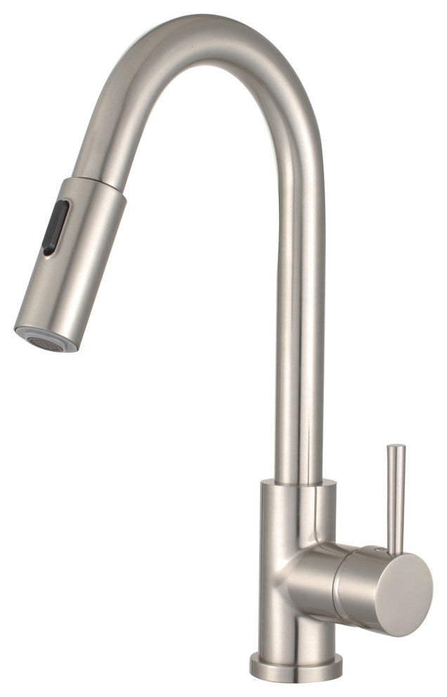 Morgana 16" Single Handle Pull Down Standard Kitchen Faucet, Brushed Nickel