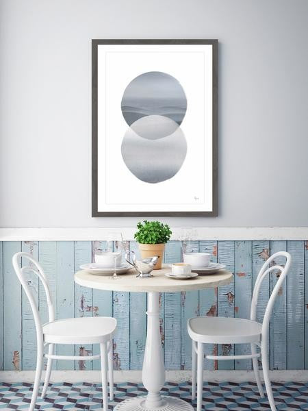 "Spheres Merging" Framed Painting Print, 16"x24"