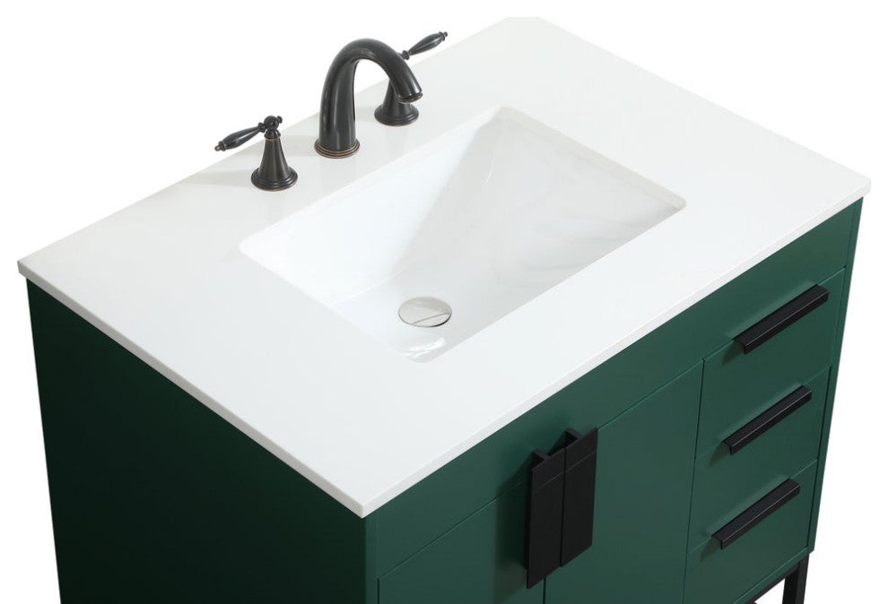 Home Living 22" Modern Green-Light Bathroom Vanity