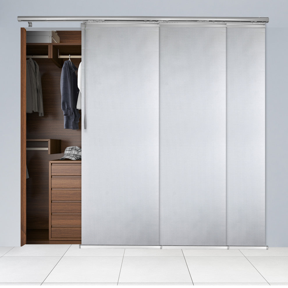 Dappled Iron 3-Panel Track Extendable Vertical Blinds 36-66"W