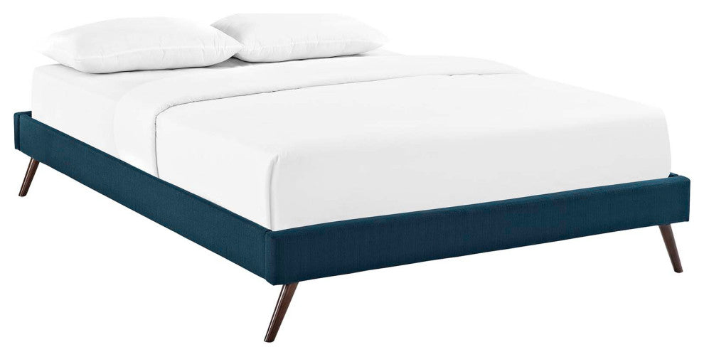 Modway Loryn Full Bed Frame With Round Splayed Legs, Azure