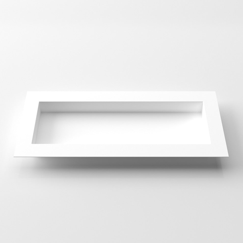 Geo Flat Planter, White