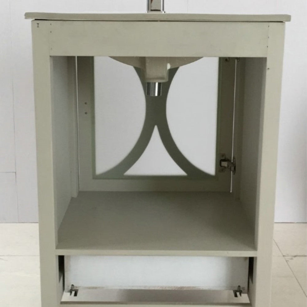 24" Single Sink Vanity-Manufactured Wood-Light Gray