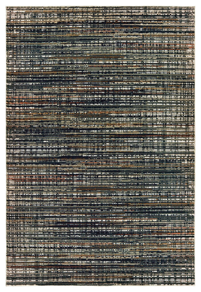 Oriental Weavers Bowen Black/ Navy Abstract Indoor Area Rug 3'10"X5'5"