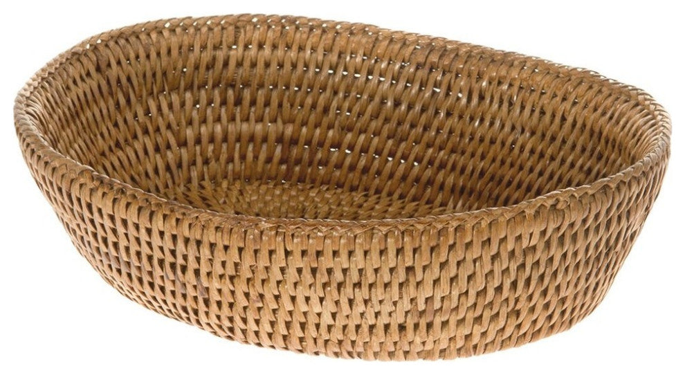 La Jolla Rattan Bread Bowl, Honey-Brown
