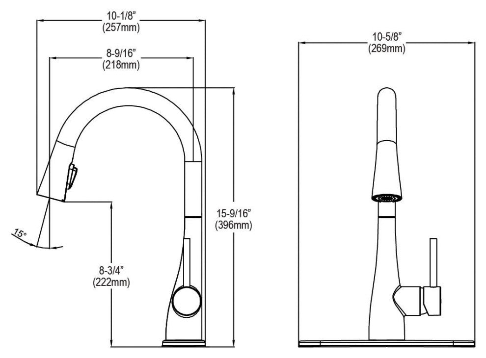 LKGT4083LS Elkay Gourmet Single Hole Kitchen Faucet, Lustrous Steel