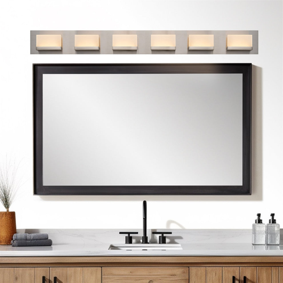 Kira Home Everett 48" 60W Integrated LED Bathroom / Light, Rectangular Acrylic