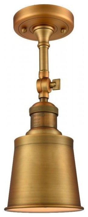 1-Light Addison 5" Semi-Flush Mount, Brushed Brass