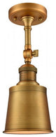 1-Light Addison 5" Semi-Flush Mount, Brushed Brass