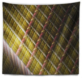 Brown Metal Protective Grids Abstract Wall Tapestry, 80"x68"