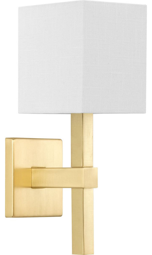 Metro Collection 5-1/2" 1-Light Satin Brass Vanity Light Summer Linen Shade