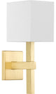Metro Collection 5-1/2" 1-Light Satin Brass Vanity Light Summer Linen Shade