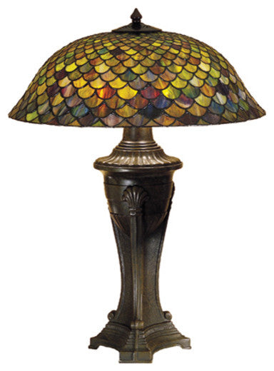 Meyda Lighting 31115 30"H Tiffany Fishscale Table Lamp