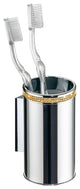Cecilia Gold Swarovski Crystals Wall Toothbrush Holder, Chrome