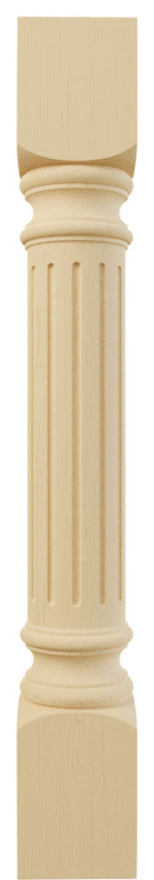 Richmond Fluted Cabinet Column (Top Block: 6", Bottom Block: 7"), Alder