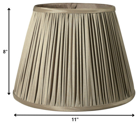 11" Ash Slanted Paperback Pleated Tafetta Lampshade