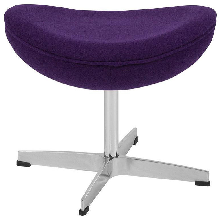 Purple Wool Fabric Ottoman