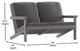 Charlestown All-Weather Poly Resin Wood Adirondack Loveseat with Cushions, Gray