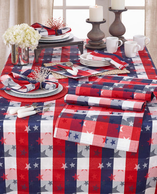 Checkered Stardom Collection Plaid Cotton Blend Tablecloth, 70"x84"