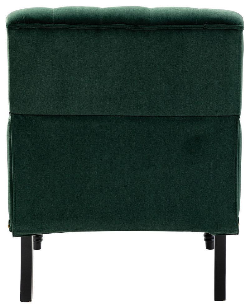 Upholstered Accent Armchair With Nailhead Trim, Green