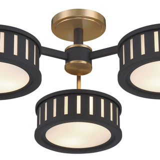 Kendal 6-Light Vibrant Gold/Black Forged Ceiling Mount