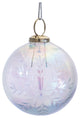 Etched Irredescent Glass Ball Ornament, Set of 6