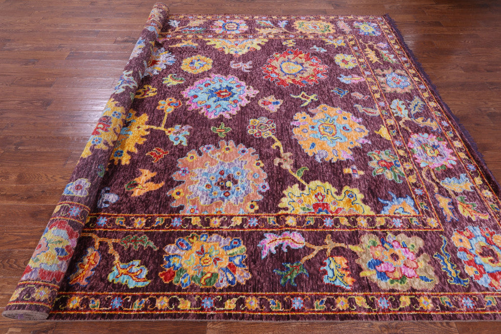 Handmade Turkish Oushak Wool Rug 9' 3" X 11' 11" - Q16077