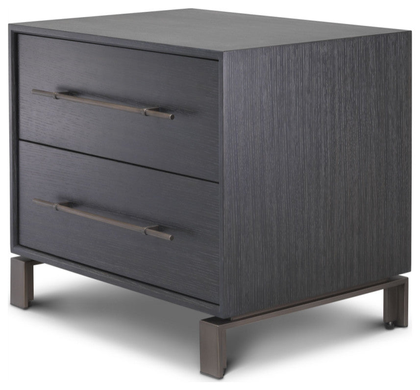 2 Drawer Gray Oak Nightstand | Eichholtz Canova