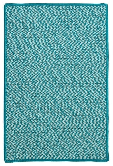Outdoor Houndstooth Tweed Turquoise Indoor/Outdoor Area, Rectangular 12'x15'