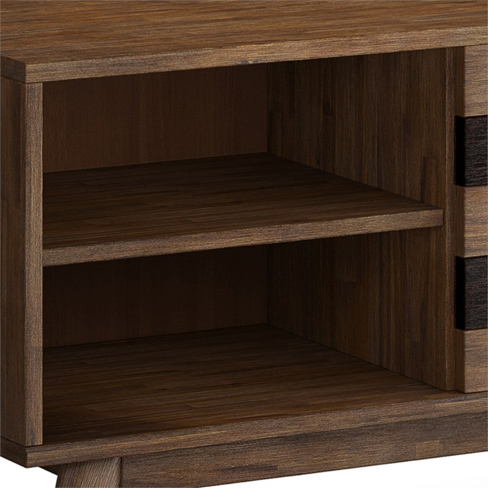 Clarkson WOOD 60" WD Mid Century Design TV Media Stand in Natural Aged Brown
