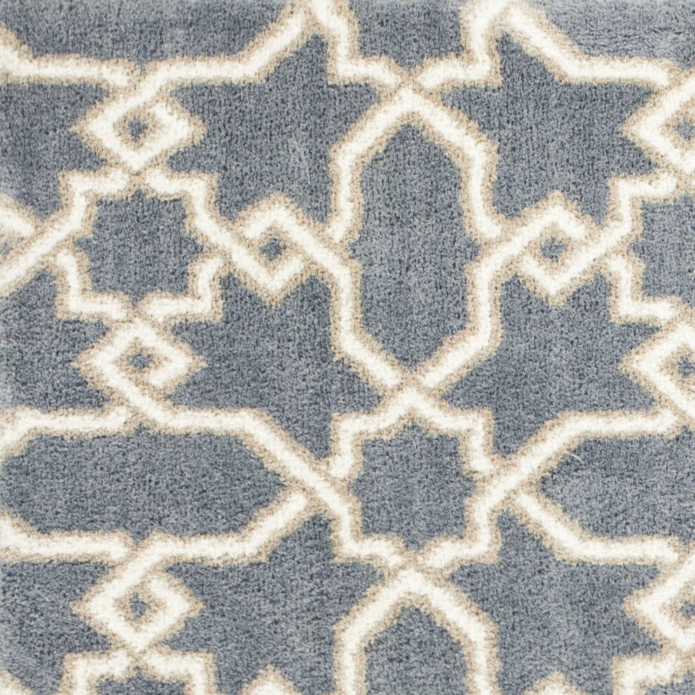 HomeRoots 7 x 10 Microfiber Slate Blue Area Rug