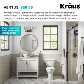 Ventus Bathroom Shelf With Towel Bar, Brushed Gold