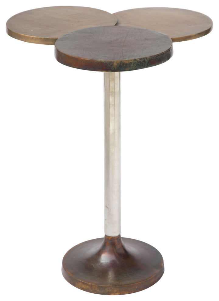 Sofa Side Table, Aluminum, Metal, Bronze, Antique Brass, Lounge Hospitality