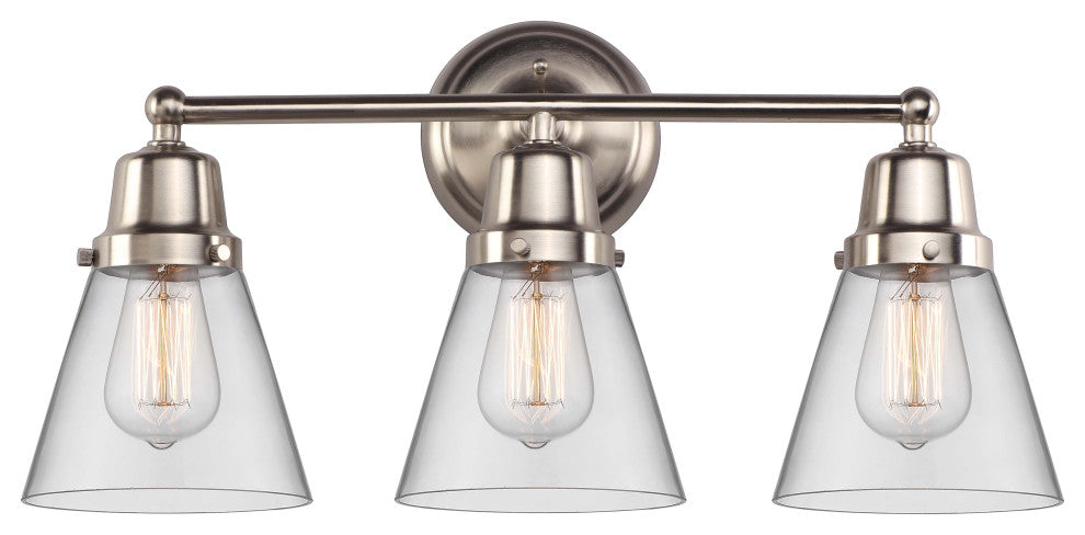 Innovations 623-3W-SN-G62 3-Light Bath Vanity Light, Brushed Satin Nickel