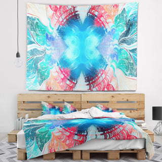 Extraordinary Fractal Blue Texture Abstract Wall Tapestry, 60"x50"