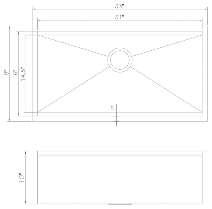 ZLINE Undermount Single Bowl Sink in Stainless Steel with Accessories
