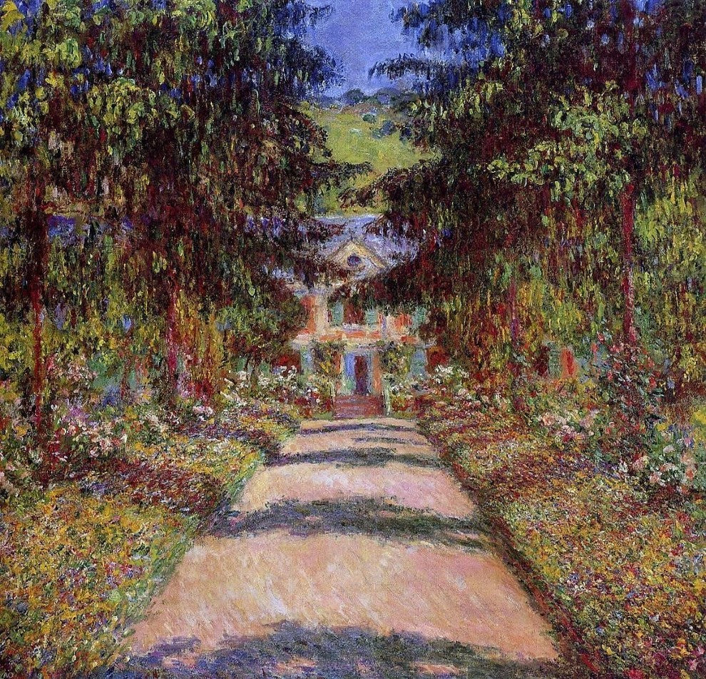 Claude Oscar Monet The Main Path at Giverny, 20"x20" Wall Decal
