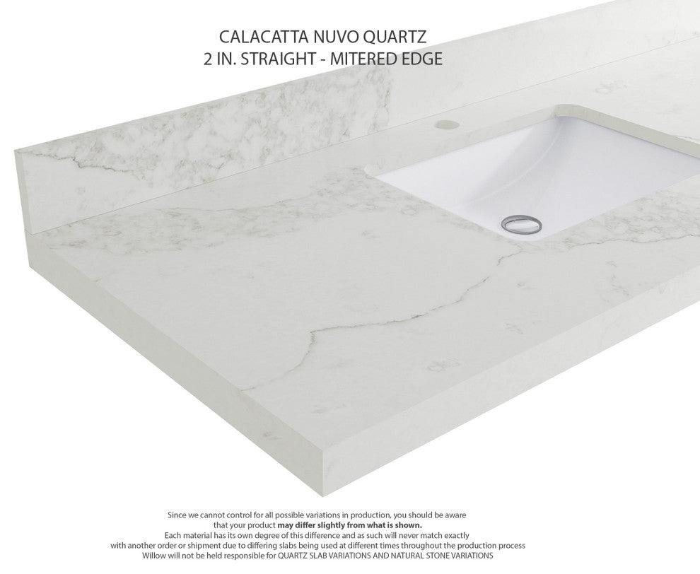 Parker Teak 60" Single Sink Bath Vanity in Golden Teak  2" Calacatta Nuvo