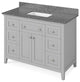 Chatham Traditional 48" Grey Single Sink Vanity, Boulder Cultured Marble Vanity