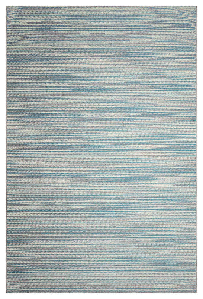 Miranda Tweed Stripe Indoor/Outdoor Rug Aqua 1'11"x4'11"