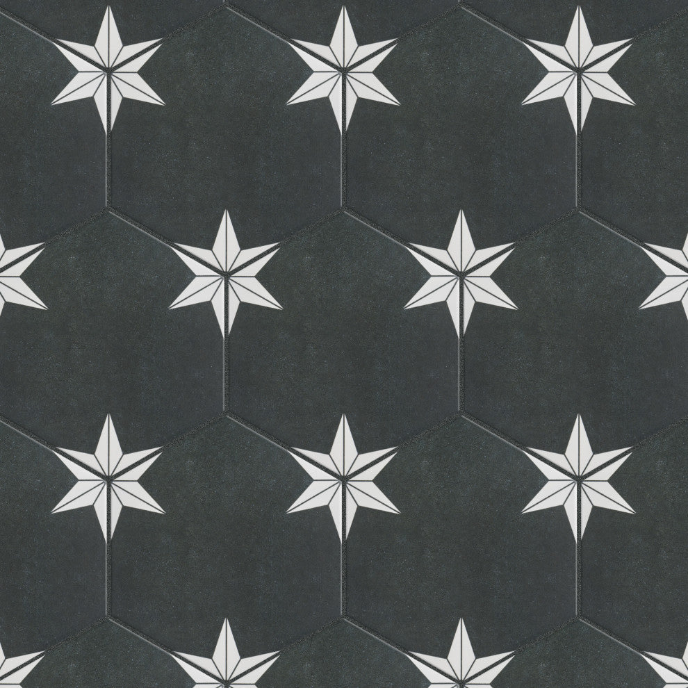 Stella Hex Night Porcelain Floor and Wall Tile