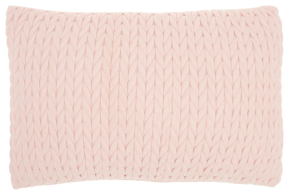 Mina Victory ET299 Throw Pillow, Blush, 14"X20"