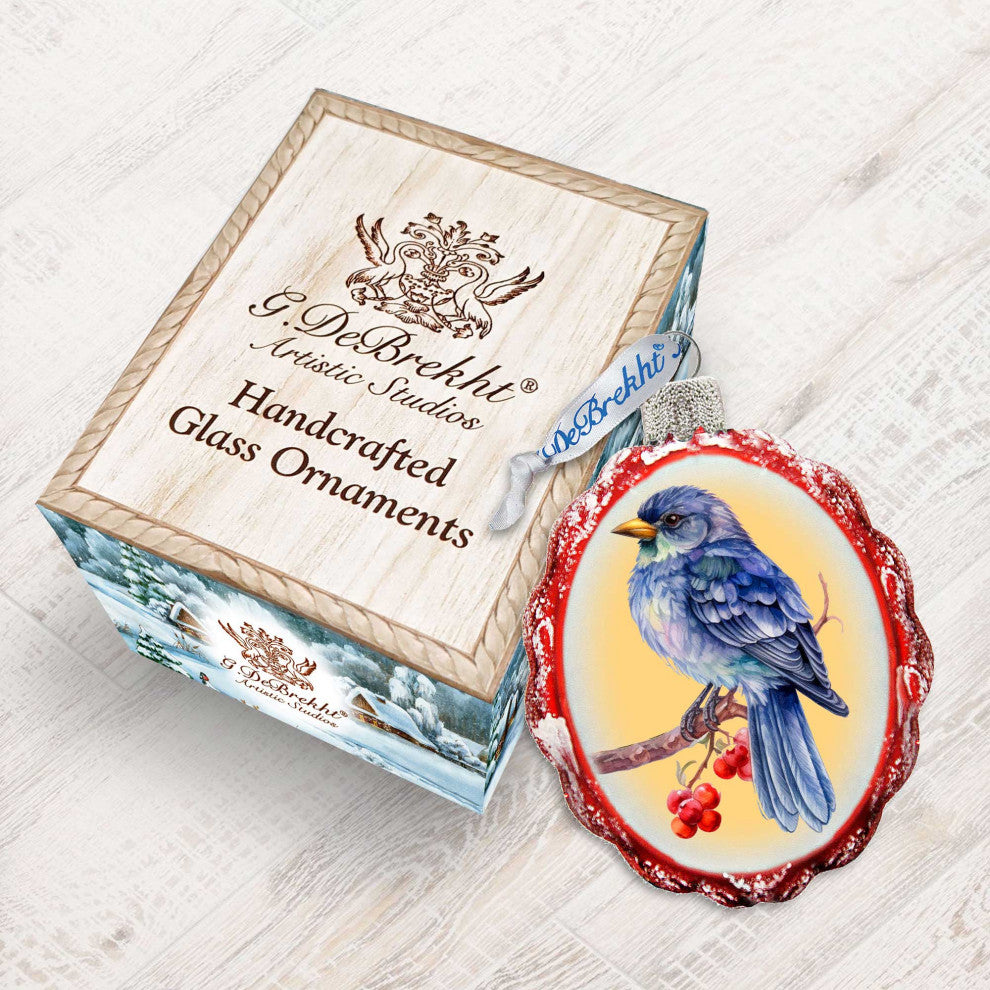 Bluebird Mercury Glass Ornaments Wildlife Holiday Decor