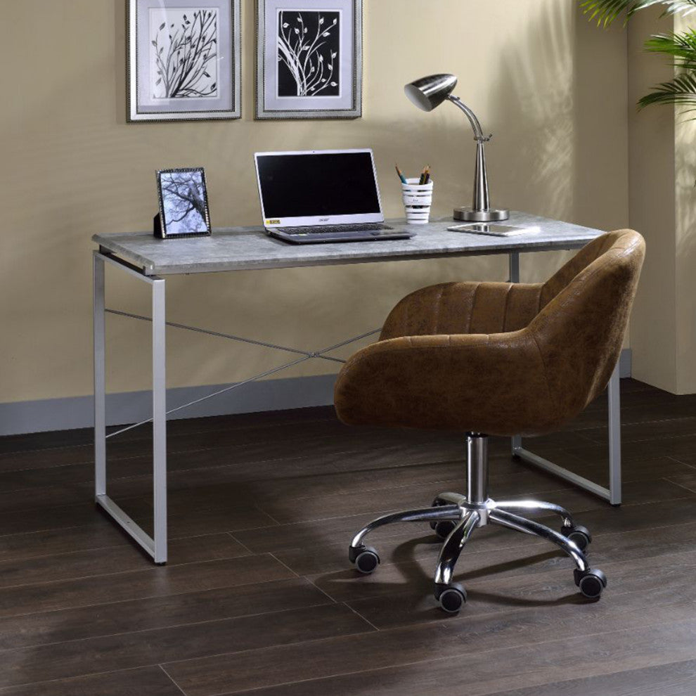 Rectangular Writing Desk, Faux Concrete